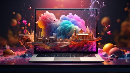 Wall Mural - Creative visual of software and app for gadget applications. User experience Design concept.