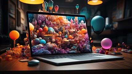Wall Mural - Creative visual of software and app for gadget applications. User experience Design concept.