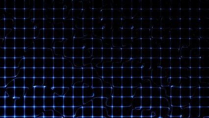 Leinwandbilder - Technology digital wave background concept. Beautiful motion waving dots texture with glowing lines. Cyber or technology background.