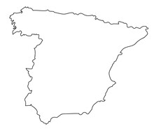 Map Of Spain With Black Border Outline