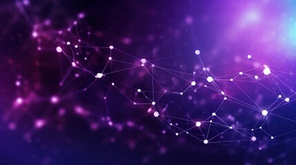 Purple background connected lines with dots geometric polygonal