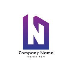 Canvas Print - N letter creative logo design icon