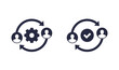 people interacting, teamwork and business interaction icons
