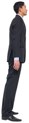 Sticker - Digital png photo of biracial businessman standing on transparent background