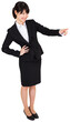© vectorfusionart - Digital png photo of happy asian businesswoman pointing on transparent background