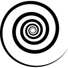 Canvas Print - Digital png illustration of black spiral shape on transparent background
