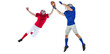 © vectorfusionart - Digital png photo of two american football players with ball on transparent background