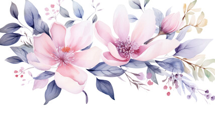 Wall Mural - Seamless flowers retro flower bouquet Colored cartoon style for web design. On a transparent background. Isolated.