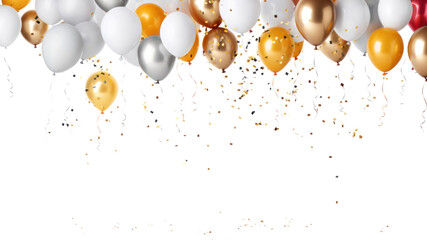 balloons floated. Celebration on transparent background. Isolated.