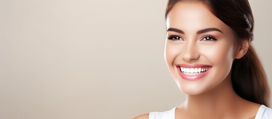 Wall Mural - Gorgeous young lady with dental expertise, smiling.