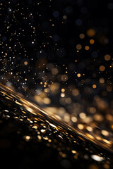 Wall Mural - Beautiful Black and Gold Defocused Lights Bokeh Abstract Background