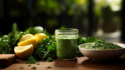 Poster - herbs in a glass HD 8K wallpaper Stock Photographic Image 