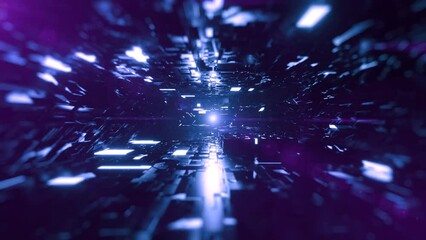 Wall Mural - flying through an abstract futuristic sci-fi tunnel, 4k seamless loop