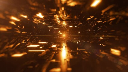Wall Mural - flying through an abstract futuristic sci-fi tunnel, 4k seamless loop