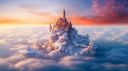 Beautiful Winter Landscape with a Castle