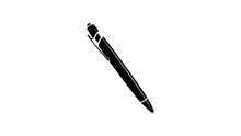 Ballpoint Pen, Black Isolated Silhouette