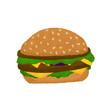 hamburger hand drawn with watercolor painting style illustration