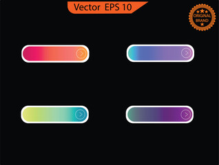 Wall Mural - Set of empty colorful buttons and sliders, web icons and game icon set. Gradient mesh. Button set color glossy. EPS 10. Vector illustration	