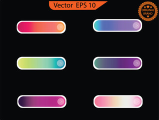 Wall Mural - Set of empty colorful buttons and sliders, web icons and game icon set. Gradient mesh. Button set color glossy. EPS 10. Vector illustration	
