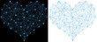 love blue line network with light dot futuristic technology concept transparent background
