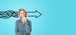 © ImageFlow - Pensive young woman making decisions, structure plan and ideas. Copy space
