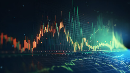 Business finance and investment, world economic growth concept. Forex financial graph chart, market report on cash currency with copy space for business and finance background. Generative Ai.