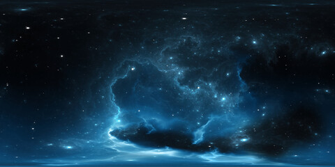 Wall Mural - 360 degree stellar system and nebula. panorama, environment 360 hdri map. equirectangular projection
