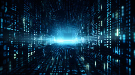 Digital transformation concept. Binary code. Generative Ai.