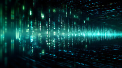 Digital transformation concept. System engineering. Binary code. Programming. Generative Ai.