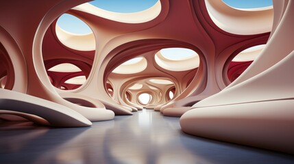 Wall Mural - an abstract architectural design featuring curves