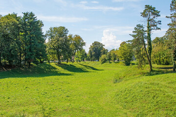 Wall Mural - The former moat around the old historic fortified centre of Karlovac in central Croatia, now a city park