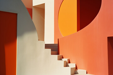 Poster - A dynamic fusion of geometric forms and warm colors, evoking emotional depth.
