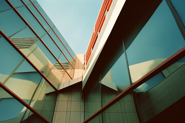 Poster - The geometric harmony of a modern building captured in a graphical composition.