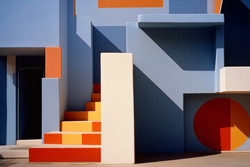 Poster - Geometric shapes and lines merging in a symphony of form and color.