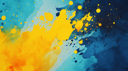 Wall Mural - yellow and blue paint on dotted texture background