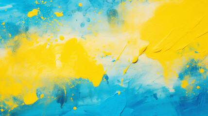 Wall Mural - yellow and blue paint on dotted texture background