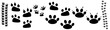 Paw vector foot trail print of cat. Dog, pattern animal tracks isolated on white background, backgrounds, vector icon Illustration
