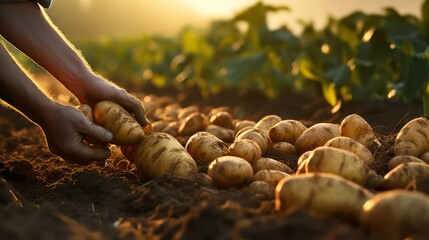 Wall Mural - Harvesting Potato