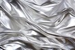 Crumpled Silver Aluminum Foil Macro - Abstract Background View from Above, Ideal for Kitchen or Undermount Design