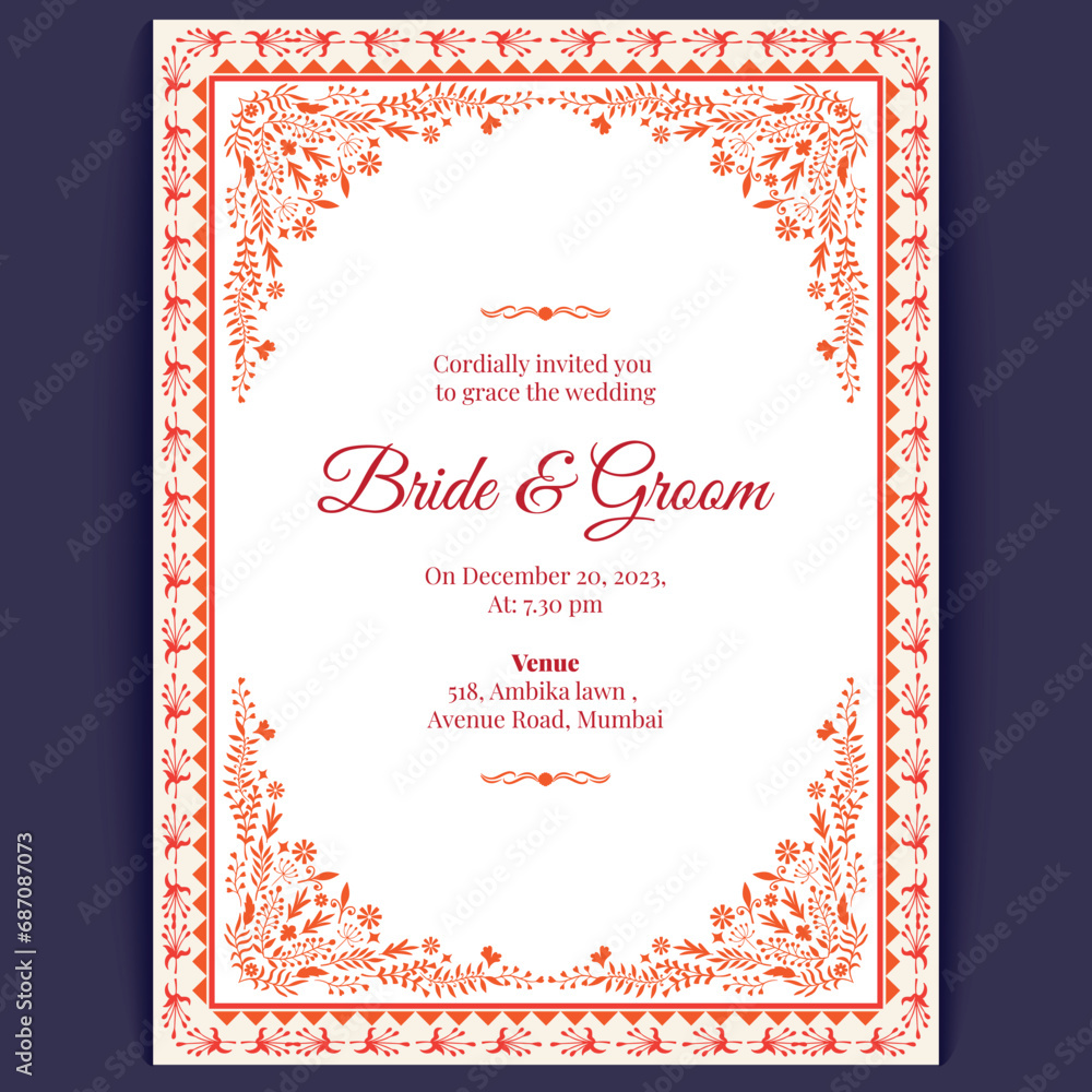 royal indian wedding card design, invitation template Stock Vector ...