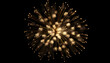 Romatnisches Feuerwerk vor schwarzem Hintergrund bei Nacht, Herz, Gold, Schwarz