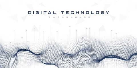 Digital technology futuristic internet network speed connection white background, cyber nano information, abstract communication, innovation future tech data, Ai big data line dot illustration vector