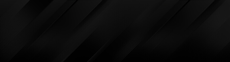 Wall Mural - black luxury background with grey shadow diagonal stripes. dark elegant dynamic abstract bg. trendy 