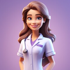 Poster - 3d cartoon Character of Nurse