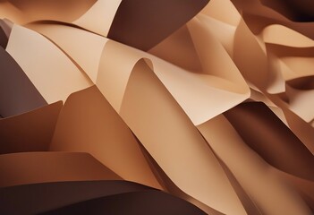 Wall Mural - Abstract color papers geometry composition background with beige and brown tones