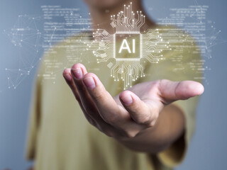 Wall Mural - artificial intelligence technology ai future technology development code background