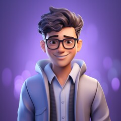 3d cartoon Character of Programmer