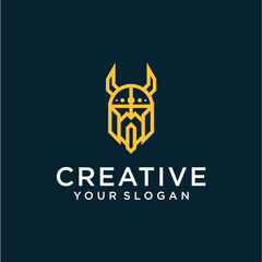 Wall Mural - viking logo design with luxury