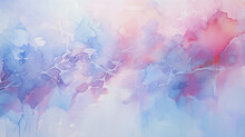 Abstract Watercolor Wash With Flowing Blue, Pink, And White Hues, Creating A Tranquil And Dreamy Background With Subtle Line Patterns. High Quality Illustration.