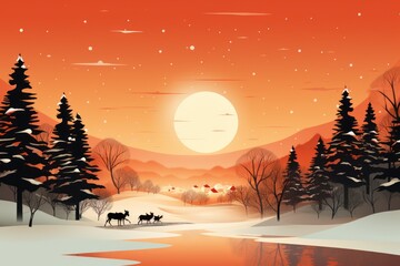 Canvas Print - Christmas Sleigh Rides - Generative AI